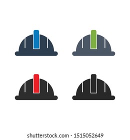 Worker Helmet Icon Set. Flat style vector EPS.