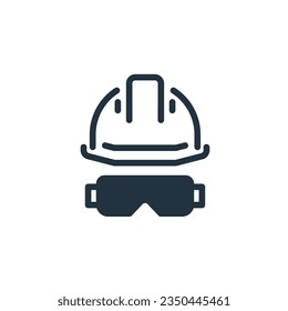 Worker helmet icon in trendy flat style isolated on white background. Worker helmet vector symbol, safety for web and mobile design.