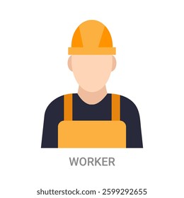 Worker with a helmet Worker icon vector male construction service person profile avatar with hardhat