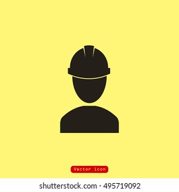 Worker, helmet, industry icon isolated