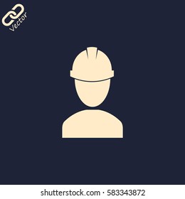Worker, helmet, industry icon isolated