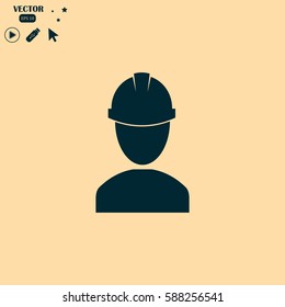 Worker, helmet, industry icon isolated