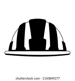 Worker helmet isolated in black and white