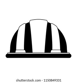 Worker helmet isolated in black and white