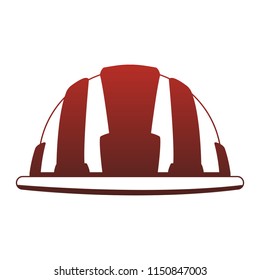 Worker helmet isolated red lines