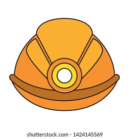 Worker helmet with light symbol vector illustration graphic design