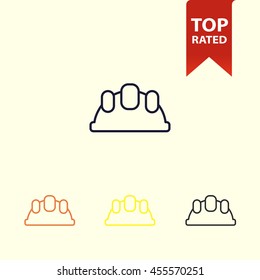 worker helmet line icon