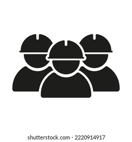 Worker in helmet line icon. Wrench, construction, hammer, tools, repair, construction, work, worker, setup. Configuration concept. Vector line icon for Business and Advertising