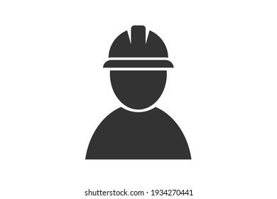 Worker in a helmet. Simple icon set. Flat style element for graphic design. Vector EPS10 illustration