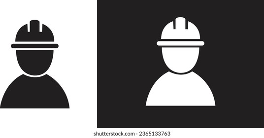 Worker in a helmet. Simple icon set. Flat style element for graphic design. Vector EPS10 illustration