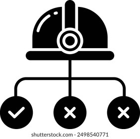 Worker Helmet solid glyph vector illustration
