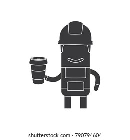 Worker holding a house, vector illustration design. Construction characters collection.