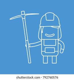 Worker holding a pick, vector illustration design. Construction characters collection.