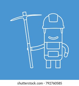 Worker holding a pick, vector illustration design. Construction characters collection.