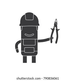 Worker holding pliers, vector illustration design. Construction characters collection.