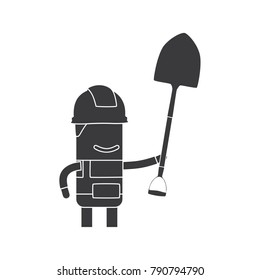 Worker holding a shovel, vector illustration design. Construction characters collection.
