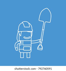 Worker holding a shovel, vector illustration design. Construction characters collection.