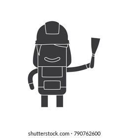 Worker holding a spatula, vector illustration design. Construction characters collection.