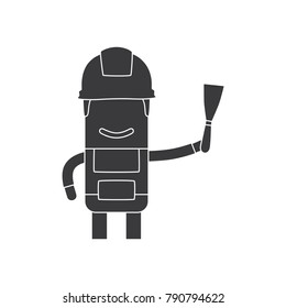 Worker holding a spatula, vector illustration design. Construction characters collection.