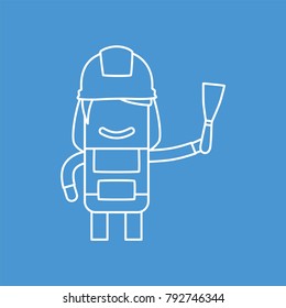 Worker holding a spatula, vector illustration design. Construction characters collection.