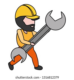 worker holding wrench tool