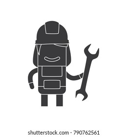 Worker holding a wrench, vector illustration design. Construction characters collection.