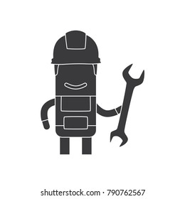 Worker holding a wrench, vector illustration design. Construction characters collection.