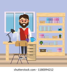 Worker at home office