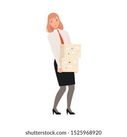 Worker With a Huge Number Of Tasks character Illustration Vector