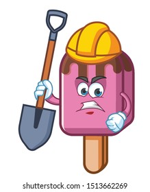 worker ice cream mascot character vector