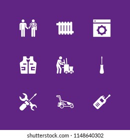 worker icon. 9 worker vectors with doctor, heater, repair tool and work tools icons for web and mobile app