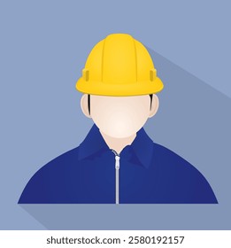 Worker icon with blue background vector illustration