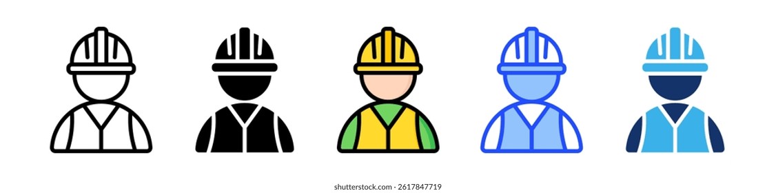 Worker Icon Collection With Multiple Styles