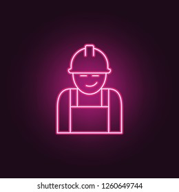 worker icon. Elements of Manufacturing in neon style icons. Simple icon for websites, web design, mobile app, info graphics