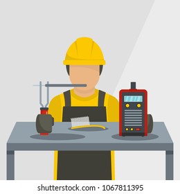 Worker icon. Flat illustration of worker vector icon for web