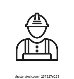 Worker icon Flat vector set outline