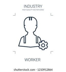 worker icon. high quality line worker icon on white background. from industry collection flat trendy vector worker symbol. use for web and mobile