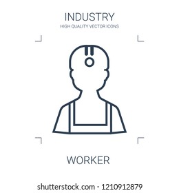 worker icon. high quality line worker icon on white background. from industry collection flat trendy vector worker symbol. use for web and mobile