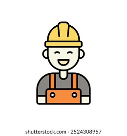 Worker icon isolated on a white background. Vector illustration.