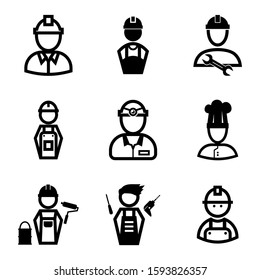 worker icon isolated sign symbol vector illustration - Collection of high quality black style vector icons
