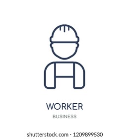 Worker icon. Worker linear symbol design from Business collection. Simple outline element vector illustration on white background.