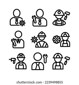 worker icon or logo isolated sign symbol vector illustration - Collection of high quality black style vector icons
