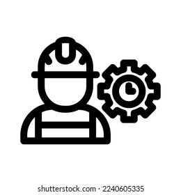 Arbeitersymbol oder Logo einzeln auf Zeichen, Vektorgrafik - hochwertige Vektorsymbole in schwarzem Stil
