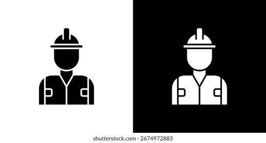 Logotipo do ícone do Worker. símbolos gráficos simples