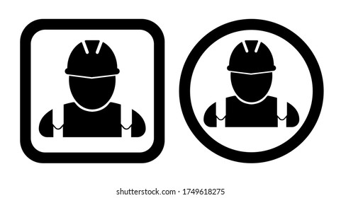 worker icon on white background
