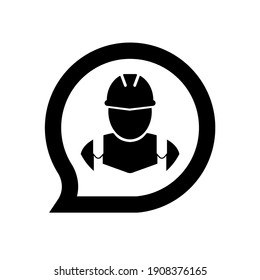 Worker Icon On White Background