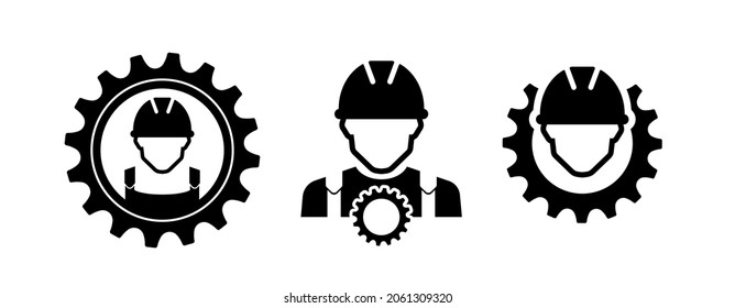 worker icon on white background