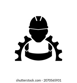 Arbeitersymbol auf weißem Hintergrund