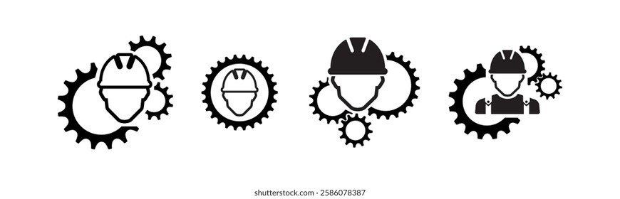 worker icon on white background