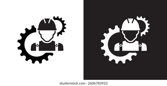 worker icon on white background